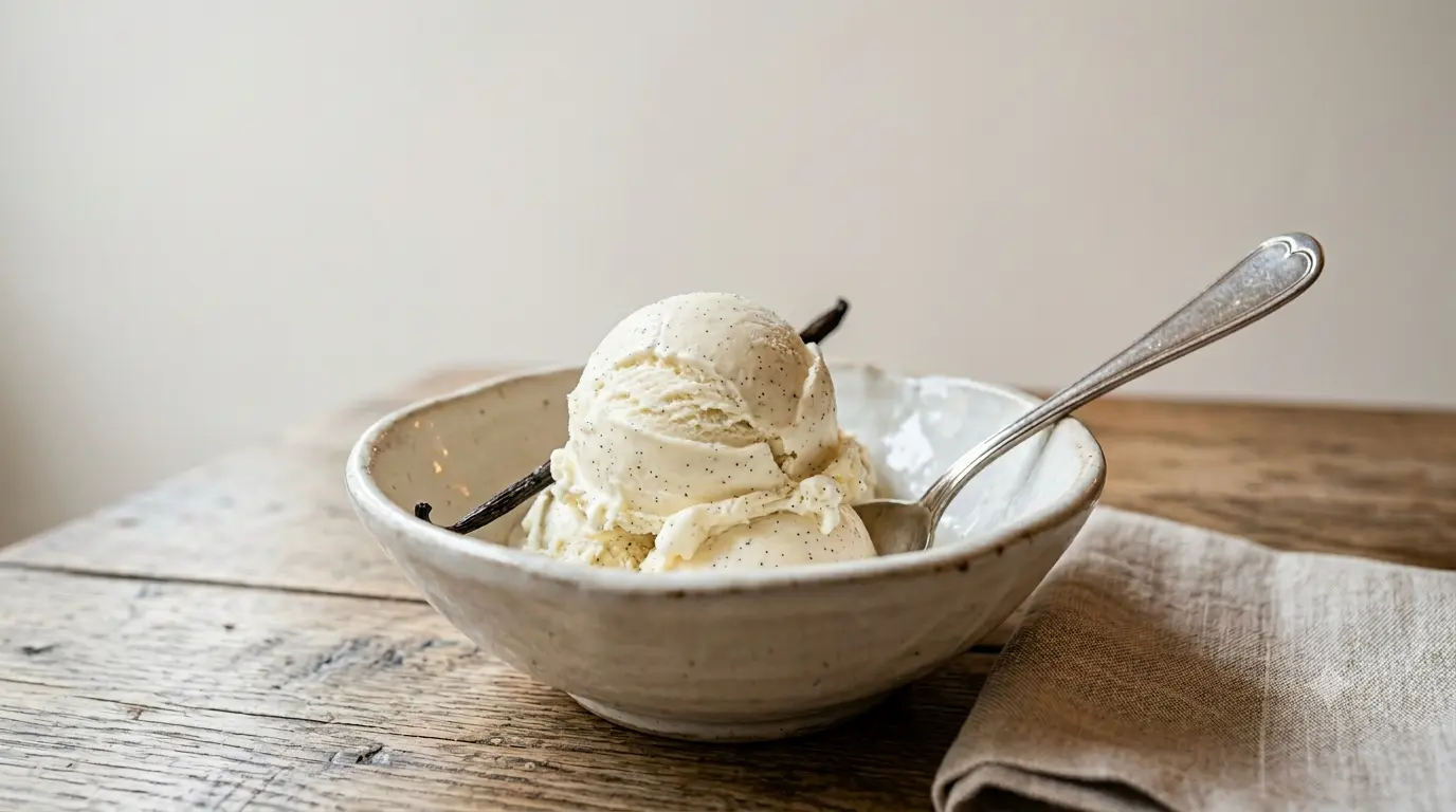 Glace vanille artisanale à la vanille Bourbon de Madagascar
